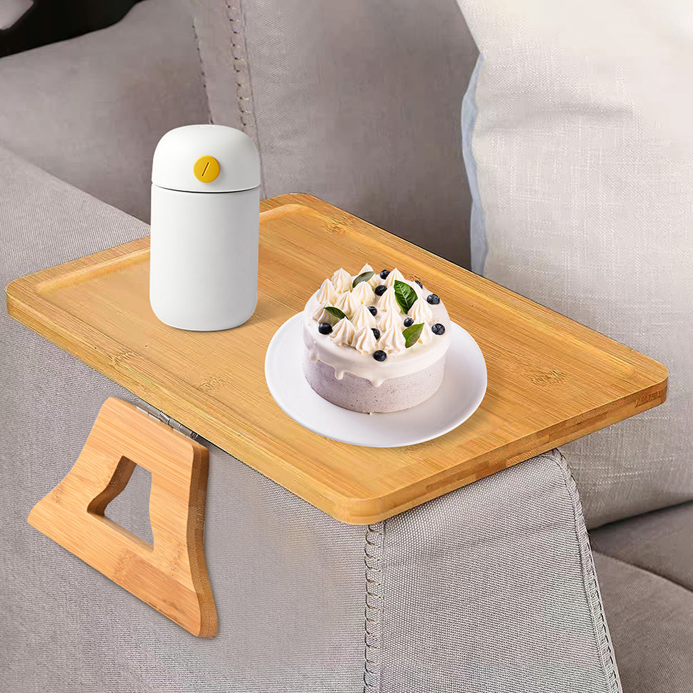 Table d'appoint en bois pour accoudoir de canapé