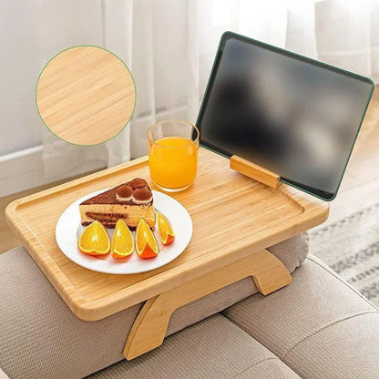 Table d'appoint en bois pour accoudoir de canapé